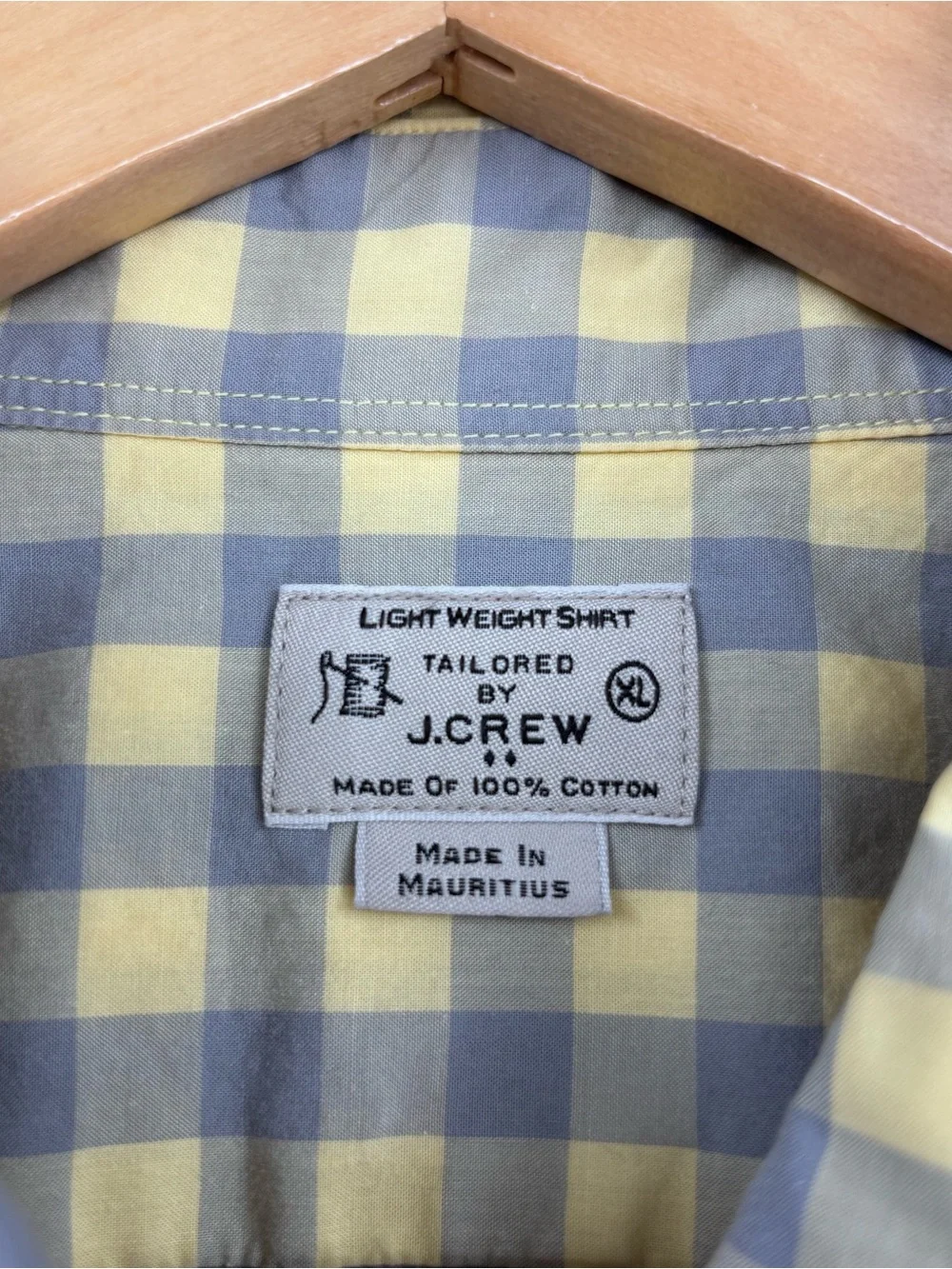 J Crew Yellow & Gray Academia Preppy Long Sleeve Button Down Shirt Men’s XL